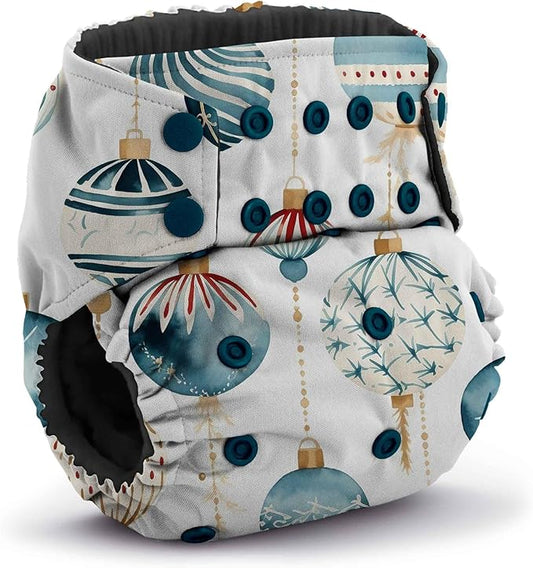Kanga Care Rumparooz G3 OBV Cloth Diaper Reusable One Size Pocket Diaper with Patented Inner Double Gusset 2 pcs Bamboo Rayon Insert Soaker | Glaskugeln (6-55+ lbs)