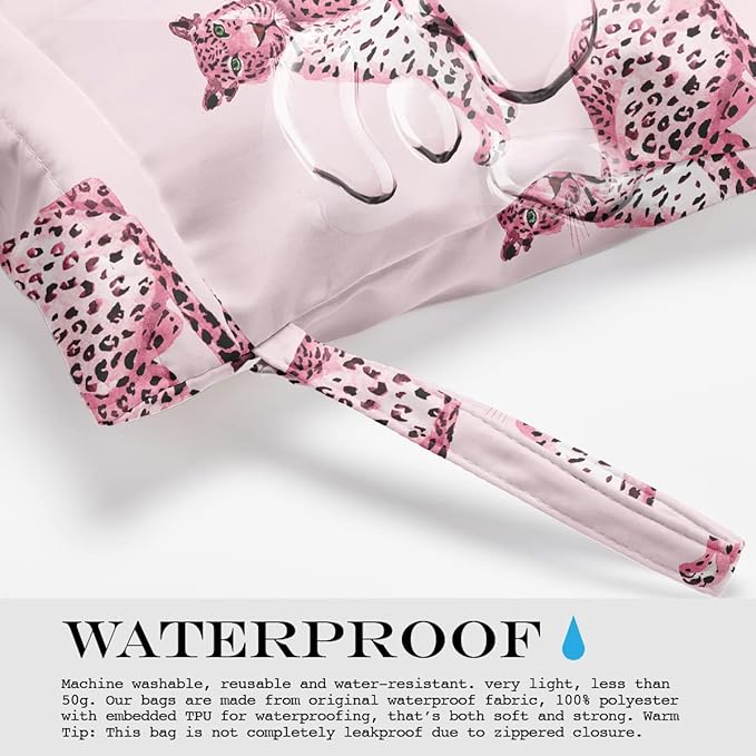 Wet Bag, Wet Dry Bag, Wet Bag for Swimsuit, Travel, Beach, Pool, Diapers, Dirty Yoga Gym Clothes, Waterproof Reusable Polar Bear Horse Dinosaur Alpaca Rabbit Cheetah Print