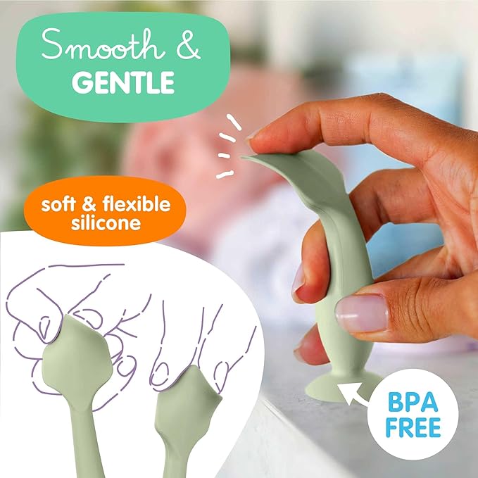 Bumco Baby Bum Brush + Mini Diaper Cream Spatula - BPA-Free Butt Spatula, Soft Diaper Spatula, Baby Diaper Cream Applicator, Mom-Invented Diaper Bag Essentials, Butt Spatula