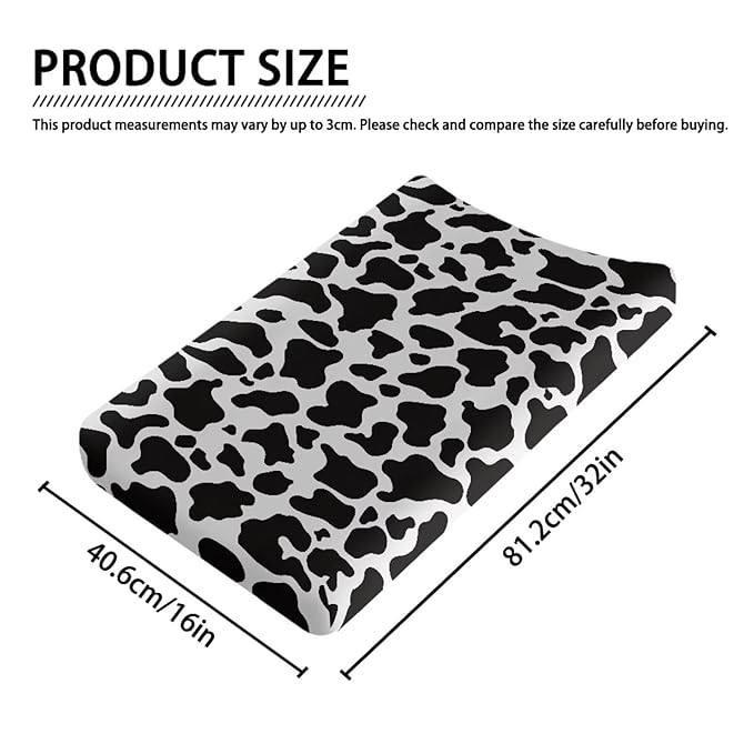 Cow Print Diaper Changing Pad Cover, Comfortable Infant Changing Table Cover Breathable Changing Mat Cover Baby Nursery Diaper Changing Pad Sheets