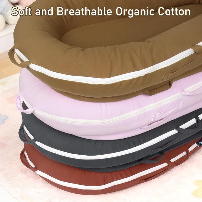 Organic Replacement Cover with Waterproof Pad | Premium Quality Spare Cover Certified Organic Cotton | [Fits Dockatot Deluxe + Docks] (Cover Only) (Sepia, Waterproof Organic Cotton)