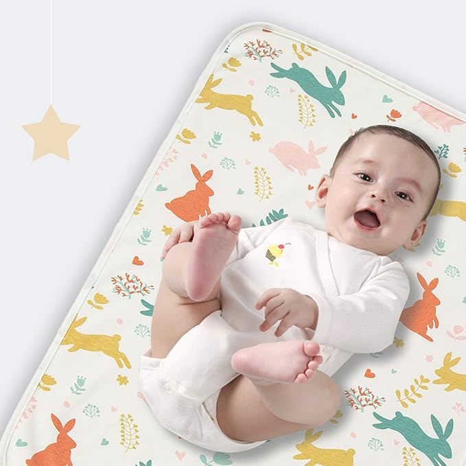 Baby Portable Diaper Changing Pad,Waterproof Changing Mat,Soft Comfortable,Foldable Travel Pad,Toddler Essentials Must Haves,Newborn Shower Gifts(2 Pcs 20“x27”)