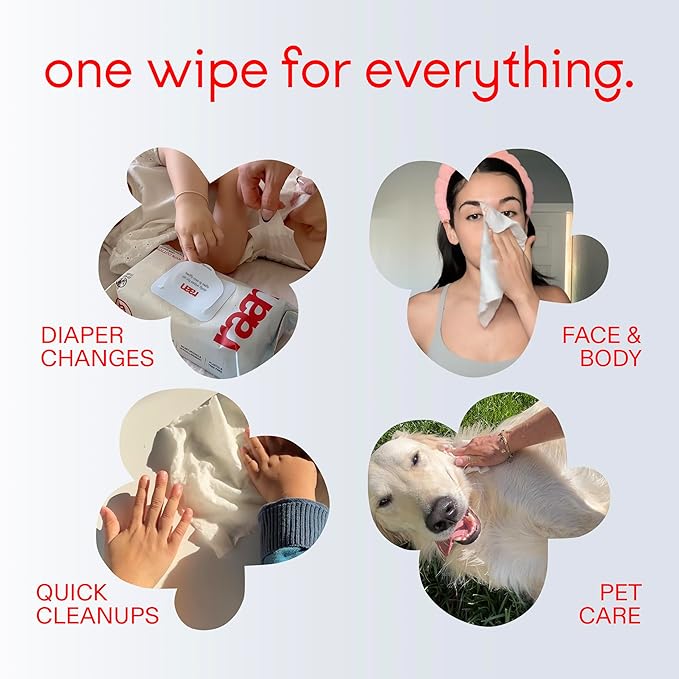 Raan, 100% Cotton Baby & Toddler Wipes, Unbleached, 99% Purified Water, Unscented, EWG verified, Made for Sensitive Skin, Extra Soft and Durable, 12 pack, 720 Count