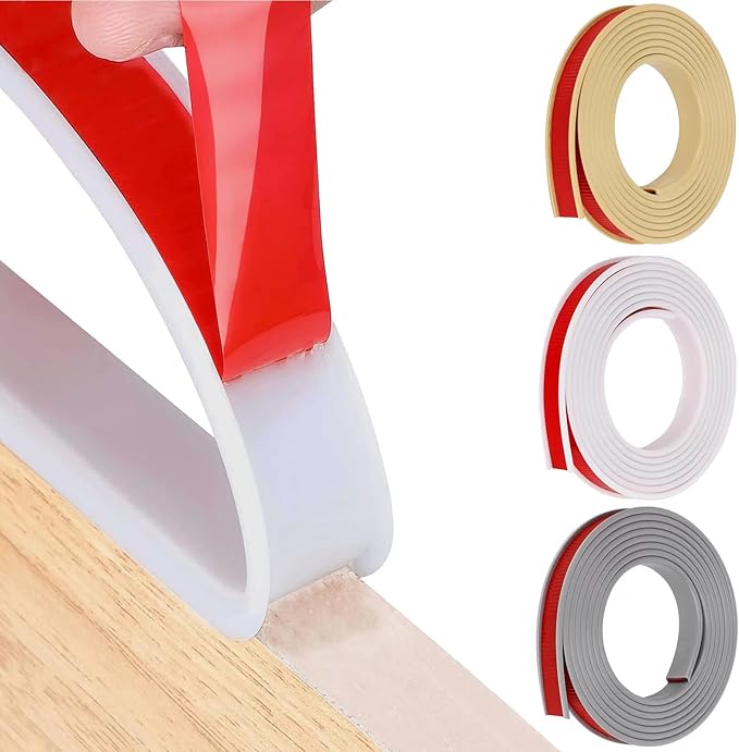 16.4ft U-Shape Edge Banding, HeiPen Self Adhesive Rubber Edge Trim, TPE Flexible Furniture Edge Protector for Wood Veneer Cabinet Repair Furniture Restoration (25mm, White, 1)