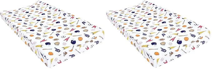 Hudson Baby Unisex Baby Changing Pad Cover, Sports Fan, One Size (Pack of 2)