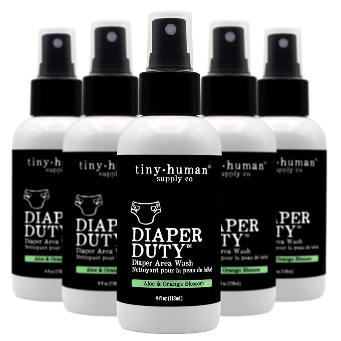 Diaper Duty Diaper Area Wash 4oz (5 Pack), Orange Blossom & Aloe, Gentle Cleansing Spray for Cloth Diapers, Calming & Soothing