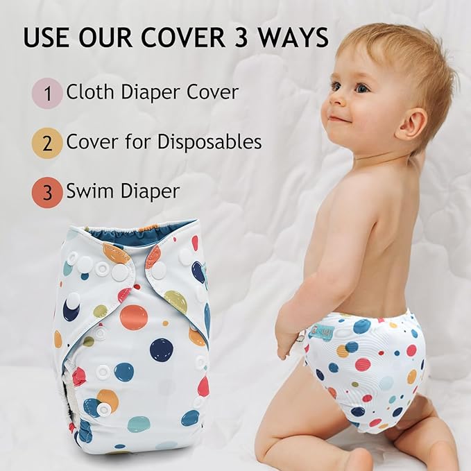 ALVABABY Baby Cloth Diaper Cover, Swim Diaper,Nappy Shell Baby Girls and Boys