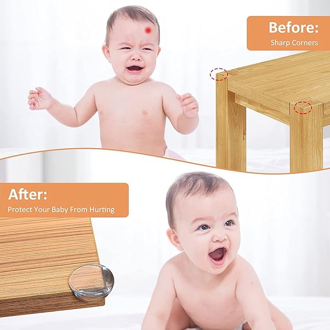 [24 Packs] BECOMTO Baby Safety Corner Guards,Premium Clear Furniture Edge Corner Protector with Strong 3M Gel Stickers Adhesive,Baby Safety Desk Table Sharp Corner Cushion Padding,Crystal Technology