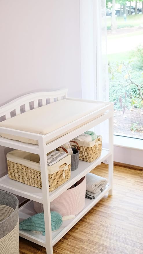 Naturepedic Organic Contoured Changing Pad Cover - Easy to Clean, Lightweight & Portable - Comfort 2-Sided and 4-Sided Baby Diaper Changing Pad Cover - 16" x 31"