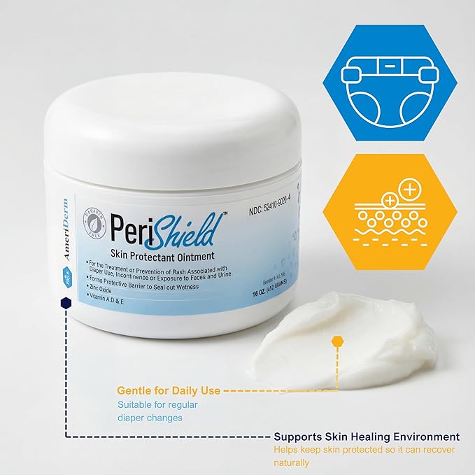 MED PRIDE Skin Protectant 16 oz Diaper Rash Ointment Zinc-Oxide Diaper Rash Cream For Babies With Vitamin A, D & E- Paraben-Free Healing Baby Butt Cream For Rash Treatment & Prevention