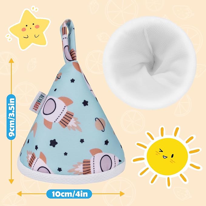 ALVABABY 4 Pcs Baby Boy Pee Covers, 3.5 * 4 In,Strong Water Absorption Pee Shield for Newborn Boy, 4-Layer Reusable Pee Cap, Diaper Changing Accessory for Baby Gift