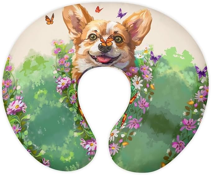 Cute Corgi Nursing Pillow Cover for Newborn Feeding Pillow Cover U-Shaped Breastfeeding Pillow Case Hidden Zipper Design Soft and Skin-Friendly Xmas Decor