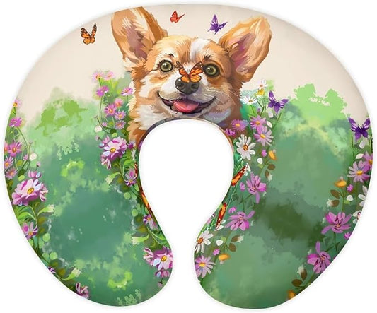 Cute Corgi Nursing Pillow Cover for Newborn Feeding Pillow Cover U-Shaped Breastfeeding Pillow Case Hidden Zipper Design Soft and Skin-Friendly Xmas Decor