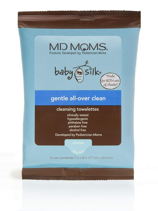Baby Wipes by MD Moms (12 ct Travel Pouch) – Sensitive Eczema Approved Hypoallergenic Cleansing Towelettes for Sensitive Skin- 12 Towels in All- Keep Clean Wipes for on the Go Travel Use