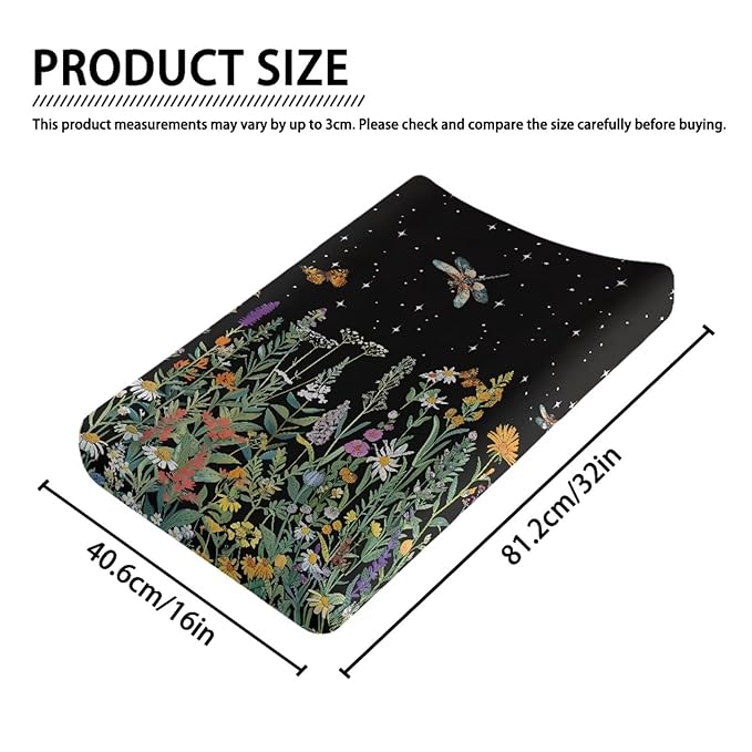 ZDCUSTOM Baby Changing Pad Cover Floral Dragonfly Stretchy Changing Table Sheets Breathable Changing Pad Cover Cradle Sheet for Baby Girls Boys
