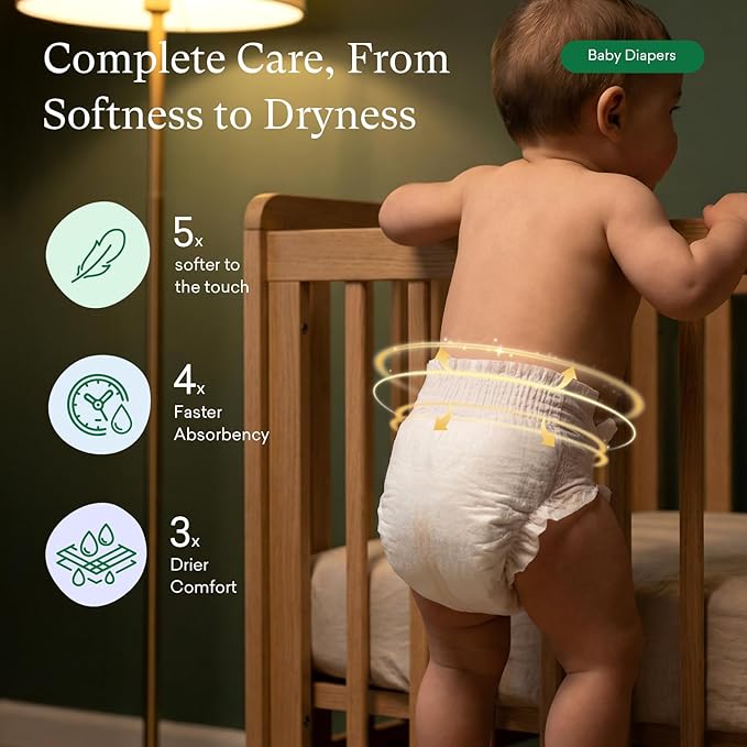 PurComfy Baby Diapers Essential Kit, 4 Pack Size 6 Diapers (112 Ct), 6 Baby Wipes (360Ct), 4 Travel Pack Wipes (32Ct) and 2 Dry Wipes (120Ct), All in One Newborn Essentials Kit, Total 624 Count