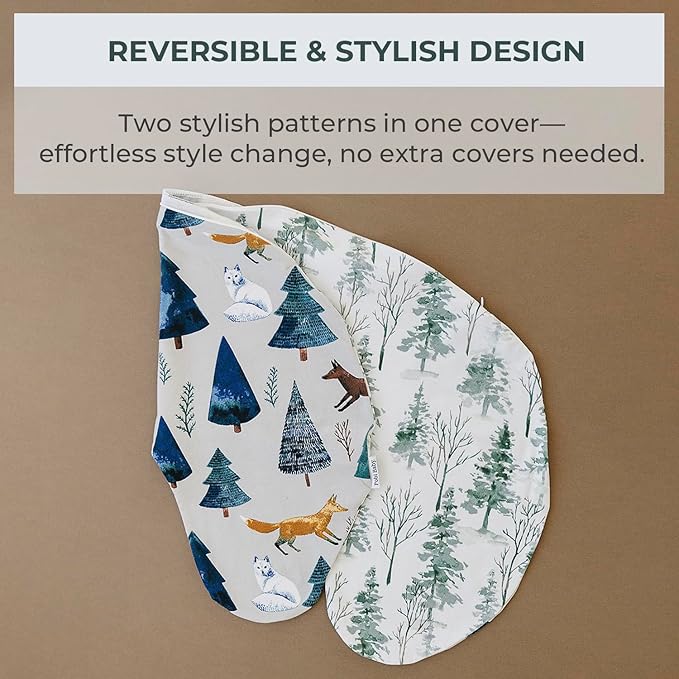 Pobibaby 1-Pack Premium Nursing Pillow Cover - Ultra Soft & Stretchy 96% Cotton, Breastfeeding Pillow Cover for Baby Boys and Girls (Magical)