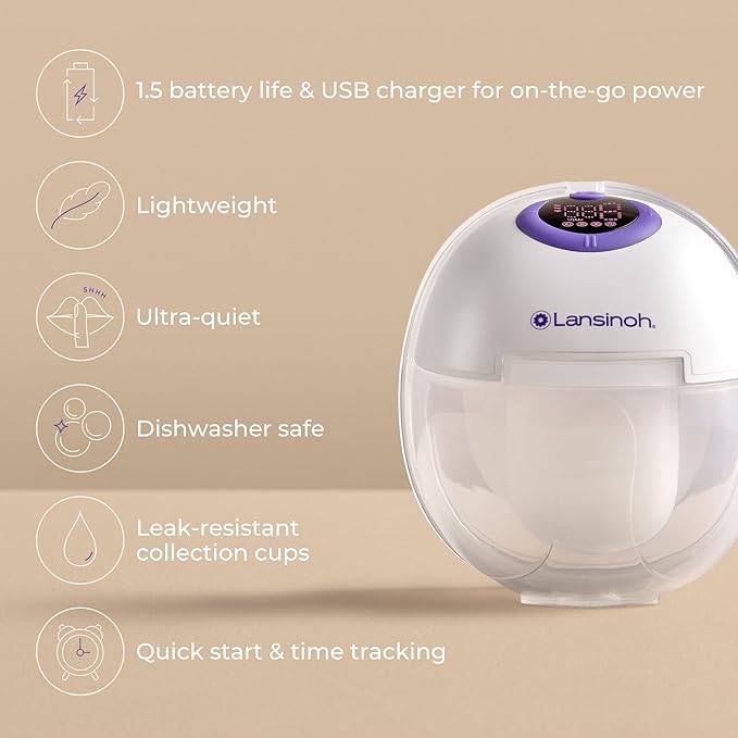 Lansinoh DiscreetDuo Extra Pumping Set | Hands-Free Wearable Breast Pump Accessories | Portable Replacement Kit with Milk Collection Cups, Flanges, Valves & Bottles (Pump Not Included)