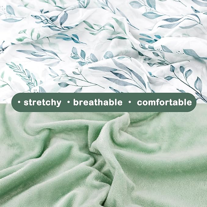 DILIMI Nursing Pillow Cover, Soft Stretchy Nursing Cover for Breastfeeding Pillow, 1 Pack Reversible Removable Slipcover for Baby Boy and Girls, Green Leaf