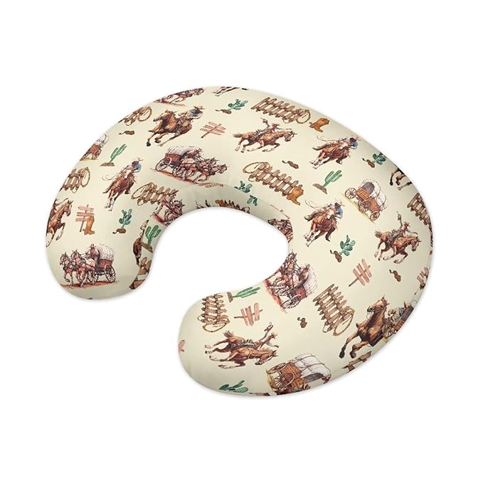Horse Baby Nursing Pillow Cover Stretchy Breathable Breastfeeding Pillow Cover Neutral Pillow Cover for Infant Snug Fit Standard Nursing Pillows