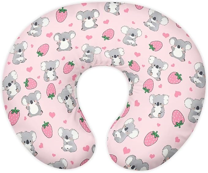 Strawberry Koala Candy Snowman Nursing Pillow Cover for U-Shaped Breastfeeding Pillow Nursing Pillow Hidden Zipper Design Soft and Skin-Friendly