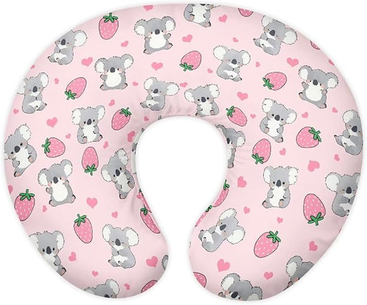 Strawberry Koala Candy Snowman Nursing Pillow Cover for U-Shaped Breastfeeding Pillow Nursing Pillow Hidden Zipper Design Soft and Skin-Friendly