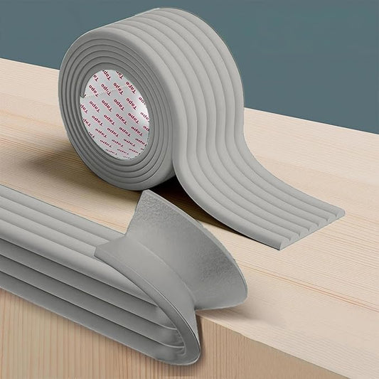 Edge Protector for Baby, Desk Edge Cushion, Extra-Wide Soft Rubber Foam Padding, Baby Proofing Edge Corner Protectors Self Adhesive Furniture Corner Guard Bumper for Table 6.5ft Gray