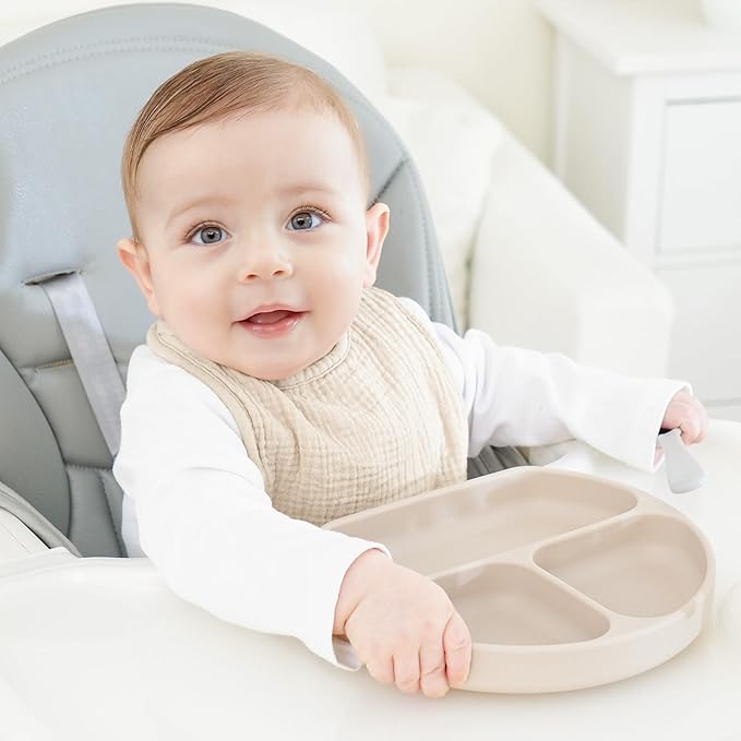 Bearmoss Baby Bibs for Drooling and teething 100% Cotton Muslin Bibs for Baby Boy & Girl,Adjustable, Ultra Absorbent,8 Pack