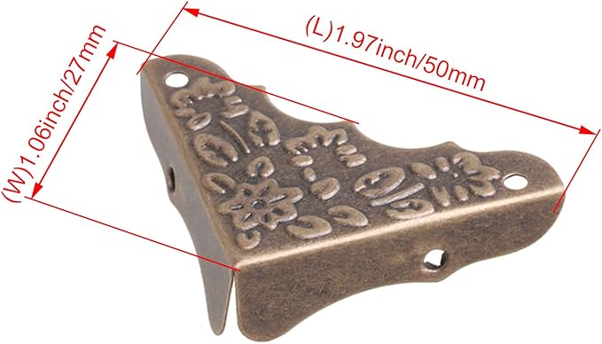 Vintage Antique Decorative Corner Guards Desk Cover Bronze Pack of 20