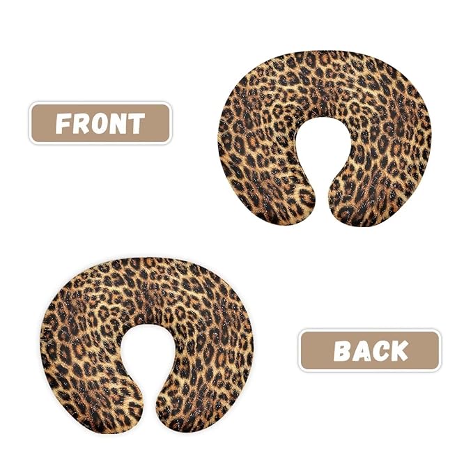 Leopard Print Baby Breastfeeding Pillow Cover Nursing Cover for Newborn Girls Boys Super Soft and Comfortable for Home, 2 Packs