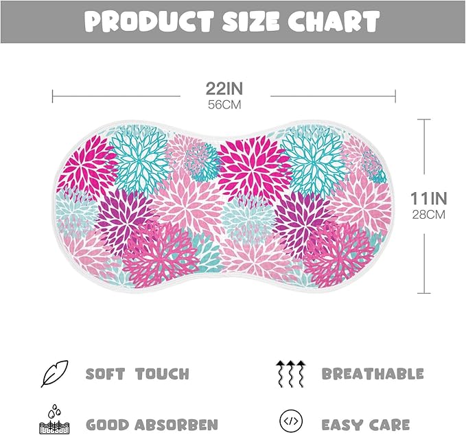 vvfelixl Baby Burp Cloths Dahlia Flower Print Baby Newborn Cotton Burping Cloths Set Baby Washcloths 4 Pack Purple