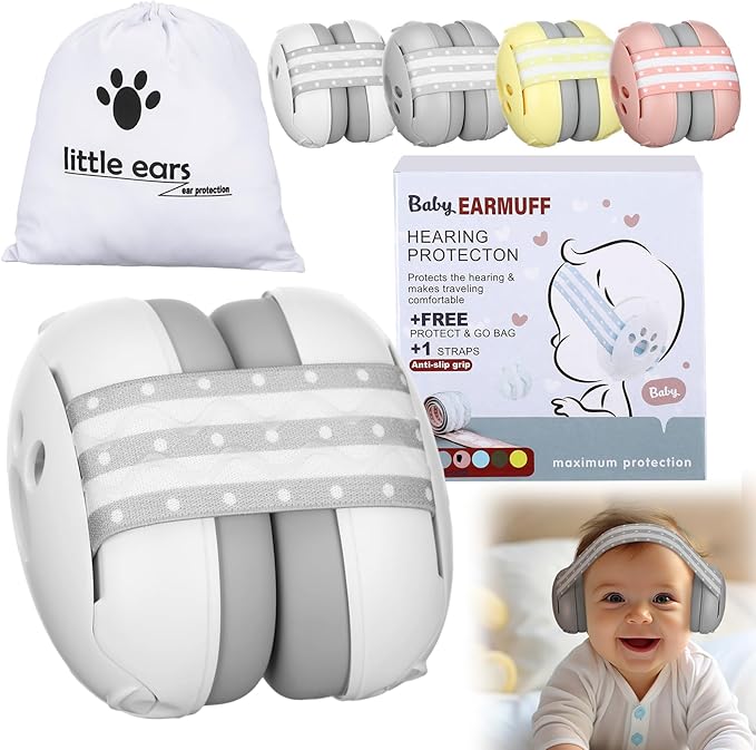 Copkim 4 Pack Baby Ear Protection for Babies and Toddlers up to 36 Months Infant Noise Cancelling Headphones Ear Muffs Against Hearing Damage Improves Sleep Travel Baby Bags