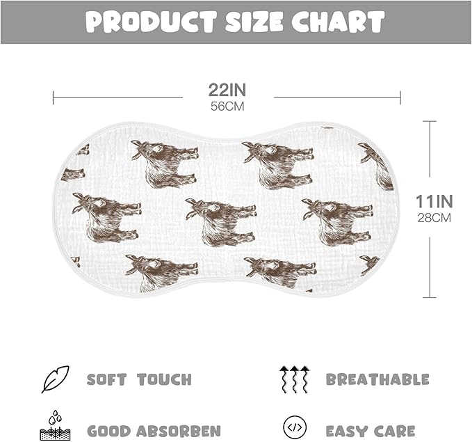 Donkey Vintage Burp Cloths Baby Boys Girls Absorbent Soft Cotton Burping Cloths Rags, 2 Pack
