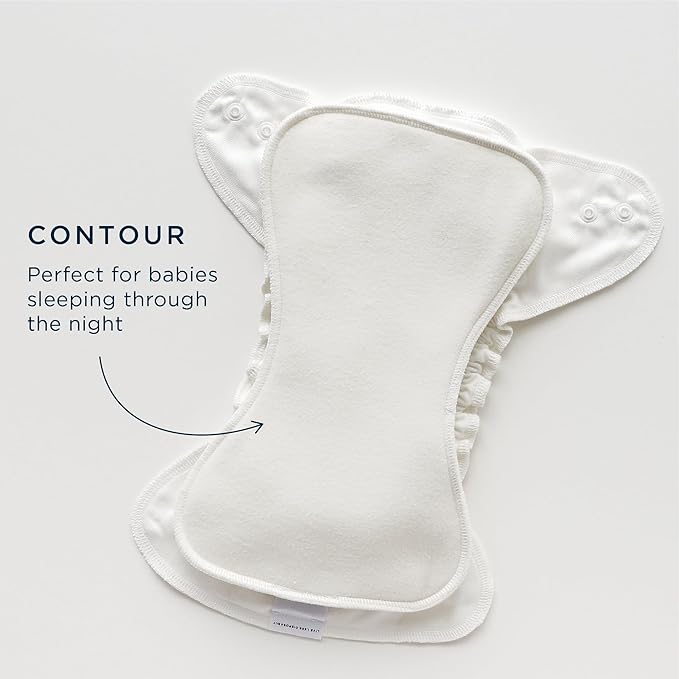 Esembly Ultra Absorbent Overnight Hemp Cloth Diaper Booster Inserts with Stay-Dry Fleece – Reusable Nighttime Doublers for Heavy Wetters – Size 1, 1 Set (1 Contours and 1 Boosters)