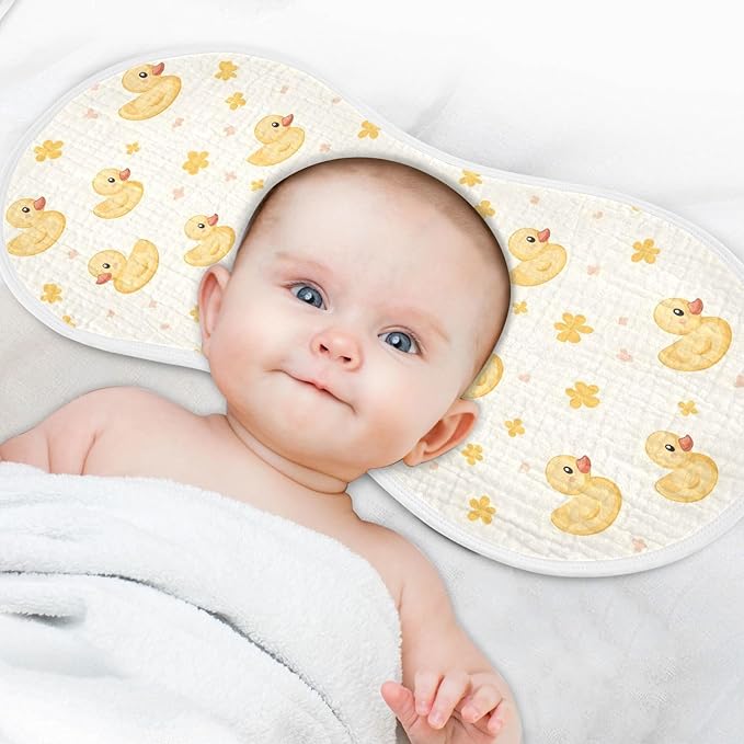 vvfelixl Baby Burp Cloths Cute Yellow Rubber Ducks Baby Newborn Cotton Burping Cloths Set Babys Washcloths 4 Pack