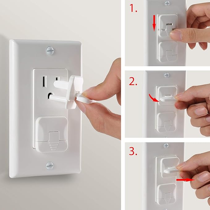 Bates- Outlet Covers Child Proof, 50 Pack, White, 3 Prong Outlet Covers