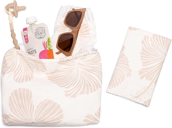 Ditty Co. Diaper Bag Pouch | Diaper Clutch with Portable Changing Pad | Lightweight, Splash-Proof Organizer Pouch | Wet Bag for Baby Travel Essentials | Easy to Clean | Aloha Print