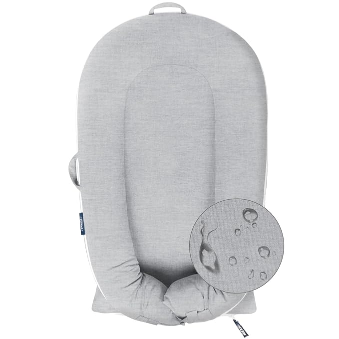 Organic Replacement Cover with Waterproof Pad | Premium Quality Spare Cover Certified Organic Cotton | [Fits Dockatot Deluxe + Docks] (Cover Only) (Gray, Waterproof Organic Cotton)