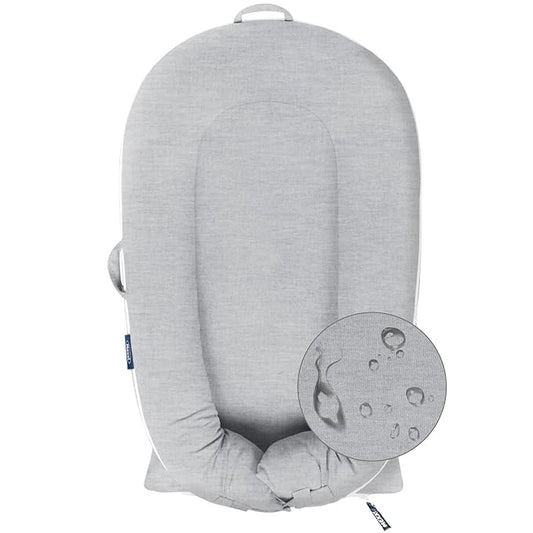 Organic Replacement Cover with Waterproof Pad | Premium Quality Spare Cover Certified Organic Cotton | [Fits Dockatot Deluxe + Docks] (Cover Only) (Gray, Waterproof Organic Cotton)