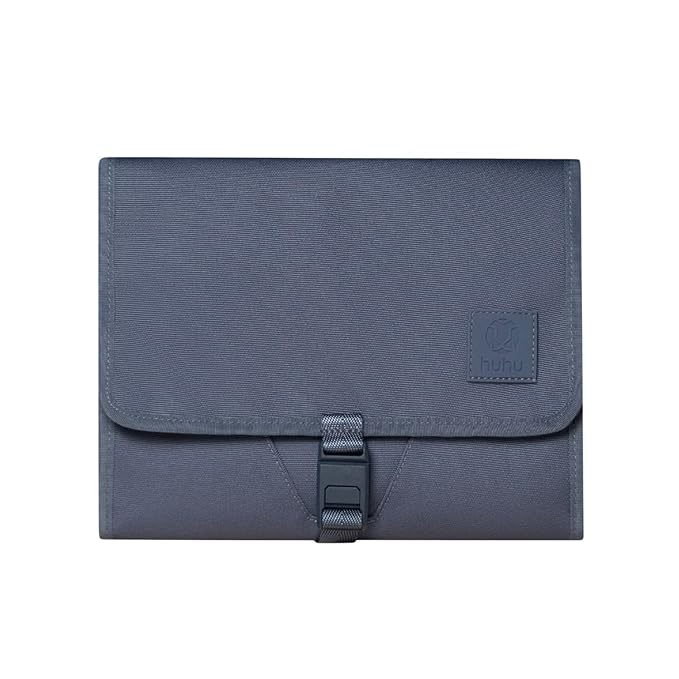 Huhu Baby Changing Wallet – Compact, Portable Diaper Changing Pad for Travel – Easy to Clean, Foldable Changing Mat – Must Have Diaper Bag Accessory for New Parents (Dusky Blue)