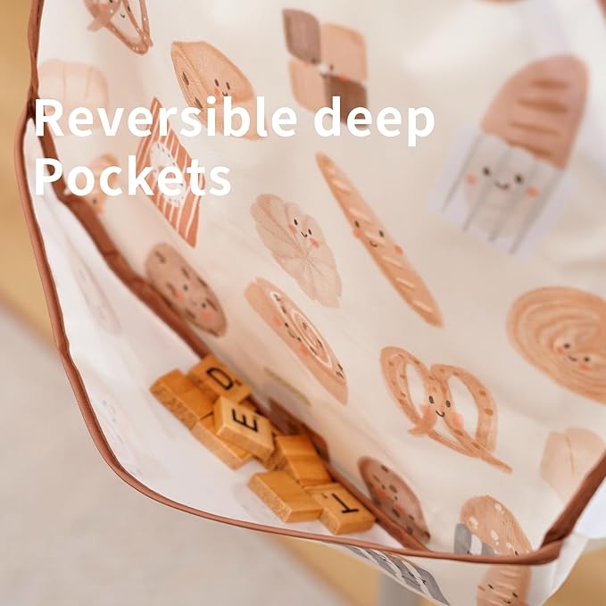 Feeding Bibs for Baby,3 Pack-Waterproof & Easy Clean Baby Bibs for Eating,Toddlers & Infant,Reversible Pockets