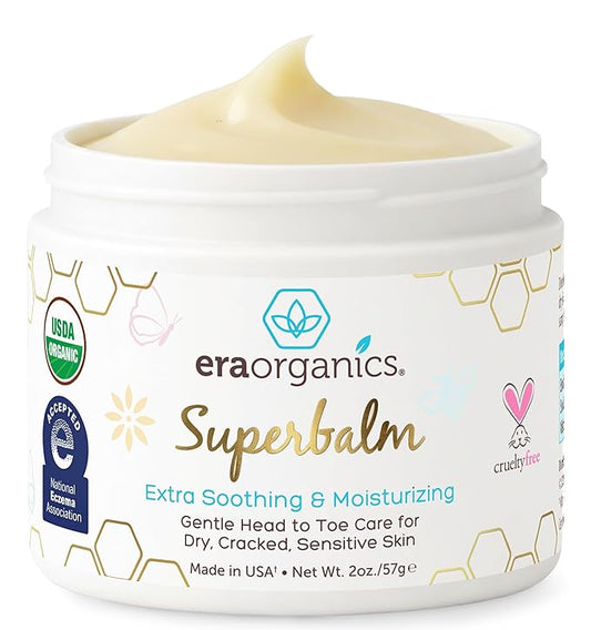 Era Organics Healing Ointment for Babies - USDA Certified Organic Natural Moisturizer Gentle on Sensitive Skin Prone To Baby Eczema, Cradle Cap (Infant Seborrheic Dermatitis), Rashes, Hives and More