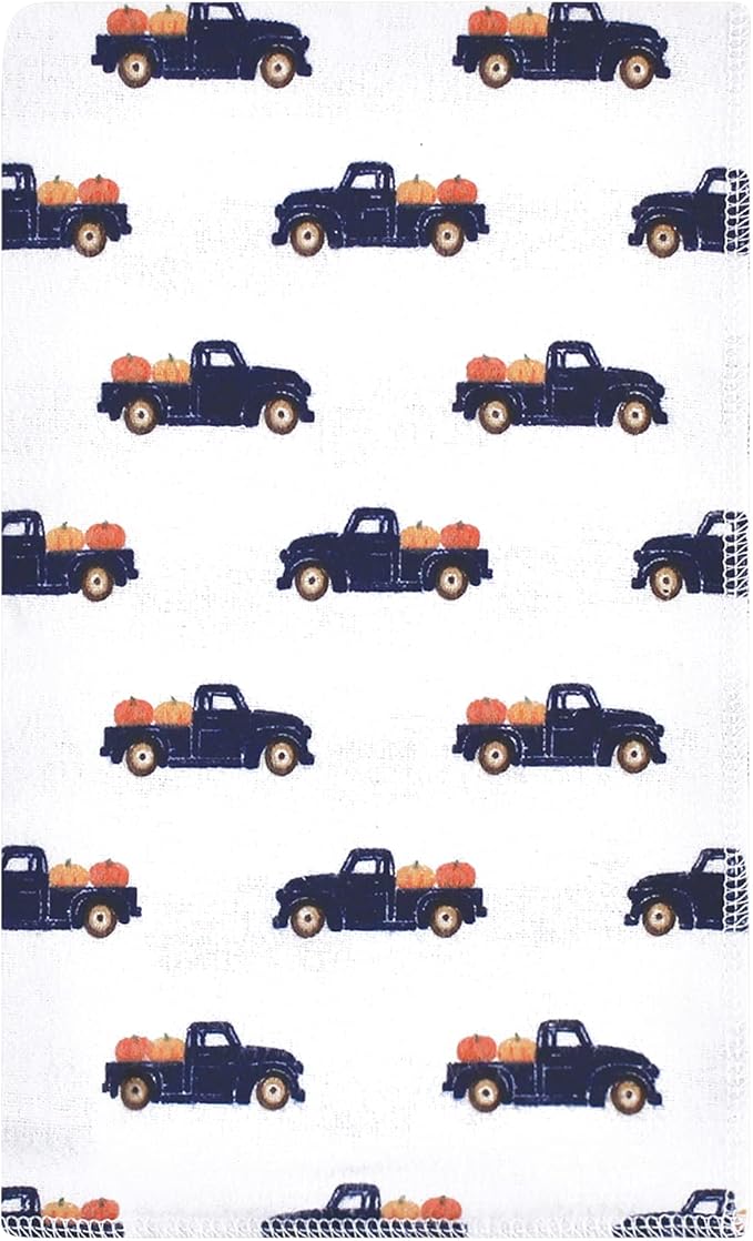 Luvable Friends Hudson Baby Flannel Burp Cloths 10pk, Autumn Pumpkin Truck
