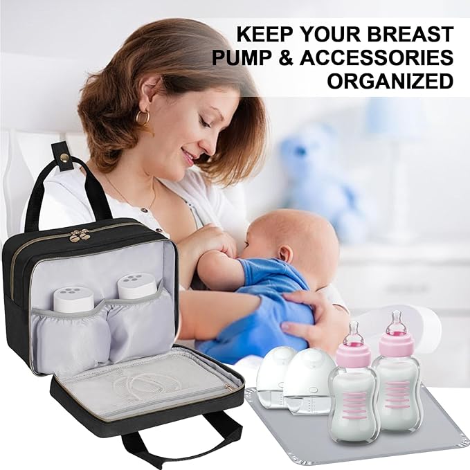 Wearable Breast Pump Bag for Working Moms, Breastmilk Cooler Travel Bag, Portable Pumping Carrying Case for Office & On-the-Go
