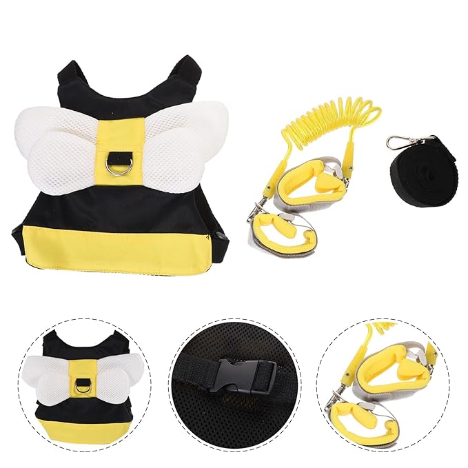 Toddmomy Toddler Harness Leash Anti Lost Wrist Link Walking Wristband Safety Backpack Cute Assistant Strap Belt for Toddlers Child Baby Outdoor Activity Yellow