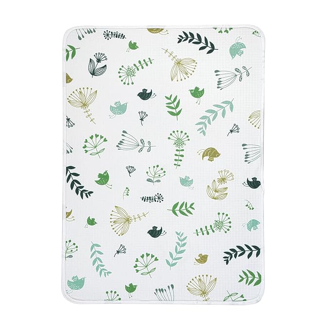 haakaa Waterproof Changing Pad Liners, 100% Cotton, Soft & Breathable (1pc, 19.5" x 27.5" Spring Breeze)