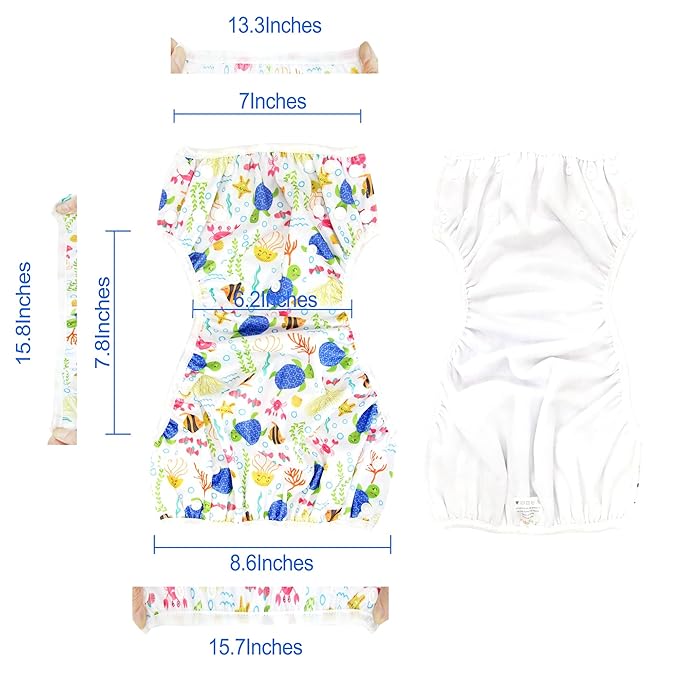 Langsprit 3 Pack Swim Diaper for Baby & Toddle,Reuseable Washable Diaper Swim for Swimming Lesson & Baby Shower Gifts