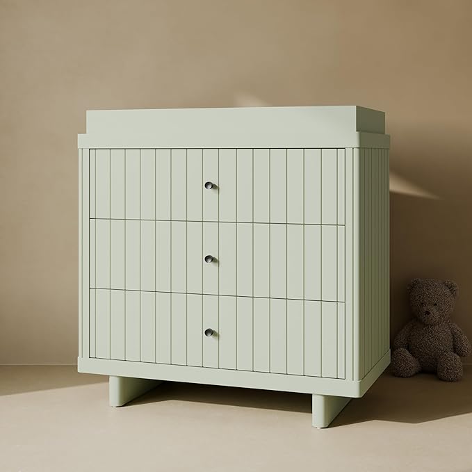 Storkcraft Kyoto 3 Drawer Chest with Topper (Sage) - GREENGUARD Gold Certified, Nursery & Kids' Bedroom Wood Chest, Interlocking Drawer System, and Easy Assembly with Pre-Installed Tracks