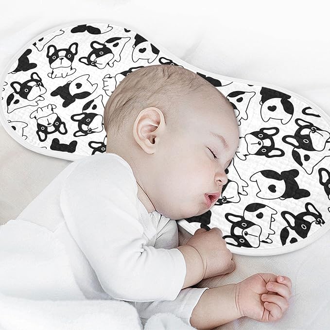 vvfelixl Dog French Bulldog Puppy Doodle Burp Cloths for Baby Boy Girls Baby Washcloths Burp Rags 1 Pack