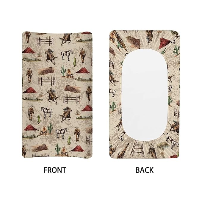 Horse Westren Baby Changing Pad Cover Infant Newborn Diaper Table Change Mat Sheet Cover Changing Table Covers for Boys Girls